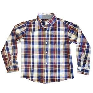 J. Khaki Boys Tops, Multicolor Long Sleeve Plaid Button Down Collar Shirt, Sz 7